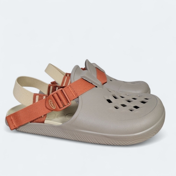 Chaco Chillos Clogs Men's Size 10 Beige and Orange Sandals Comfy Casual - Picture 1 of 16